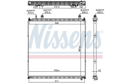Low Temperature Cooler, intercooler 606764 Nissens