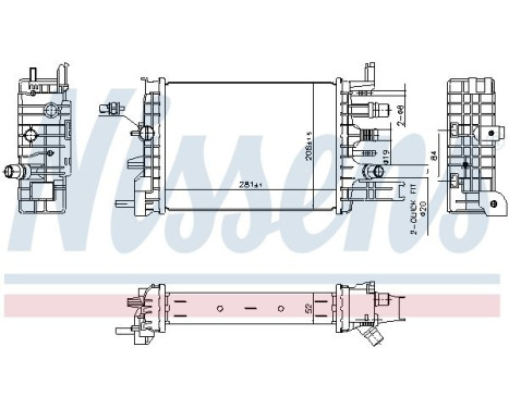 Low temperature cooler, intercooler 607033 Nissens