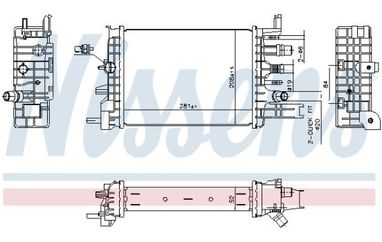 Low temperature cooler, intercooler 607033 Nissens