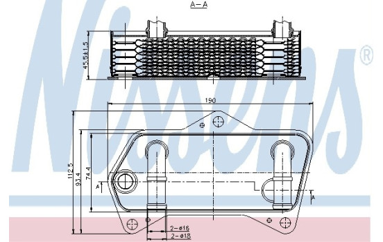 Oil Cooler, automatic transmission 90653 Nissens
