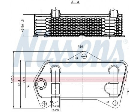 Oil Cooler, automatic transmission 90653 Nissens, Image 2