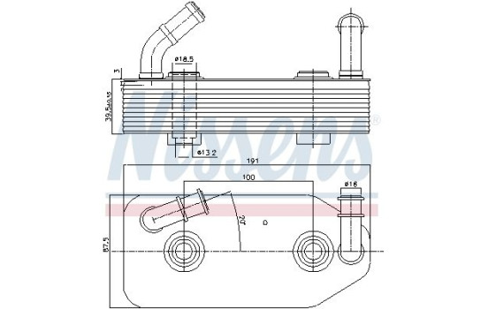 Oil Cooler, automatic transmission 90667 Nissens, Image 2