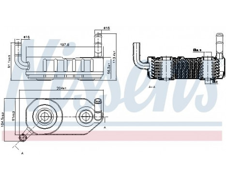 Oil Cooler, automatic transmission 90708 Nissens, Image 2