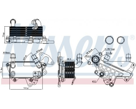 Oil Cooler, automatic transmission 90732 Nissens