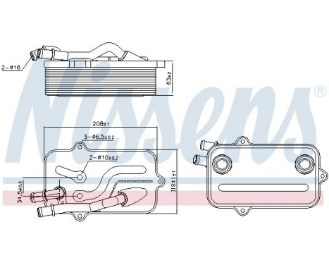 Oil Cooler, automatic transmission 90782 Nissens