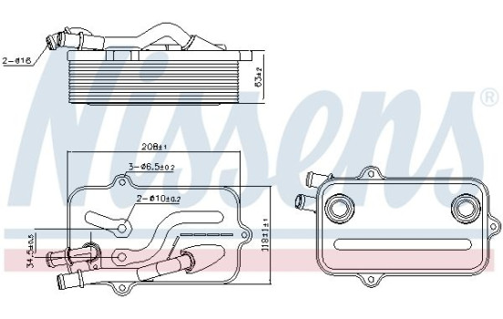 Oil Cooler, automatic transmission 90782 Nissens
