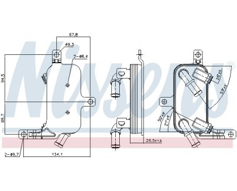 Oil Cooler, automatic transmission 90891 Nissens