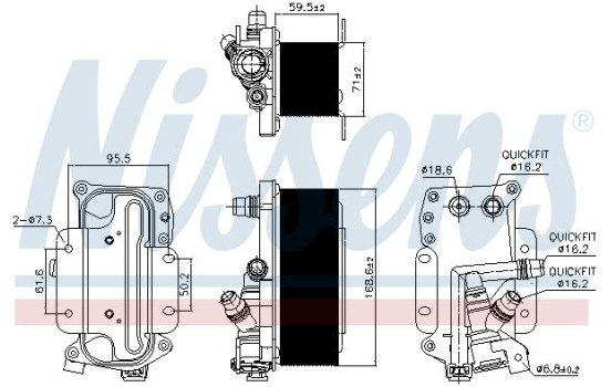 Oil Cooler, automatic transmission 90936 Nissens