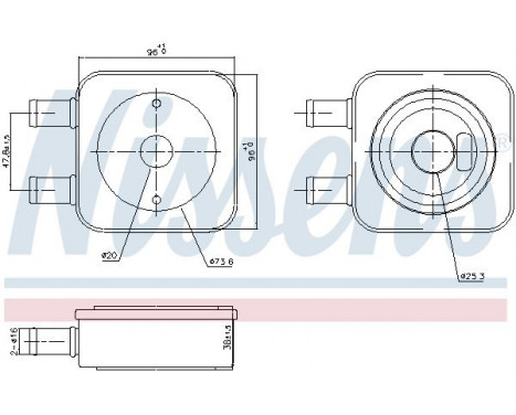 Oil Cooler, automatic transmission 91106 Nissens, Image 5