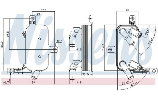 Oil Cooler, automatic transmission 91109 Nissens