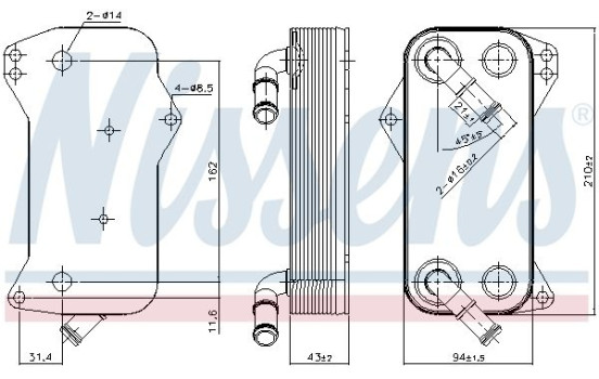 Oil Cooler, automatic transmission 91156 Nissens