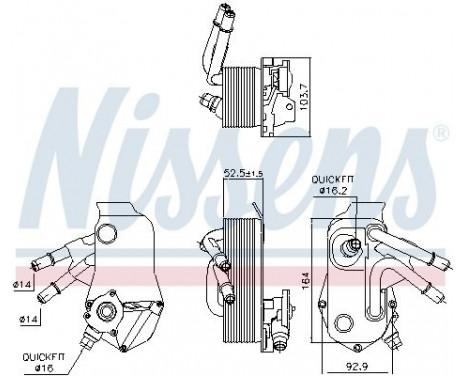 Oil Cooler, automatic transmission 91224 Nissens