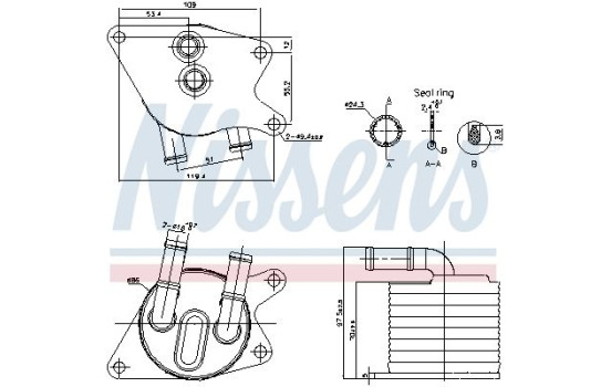 Oil cooler, automatic transmission 91398 Nissens