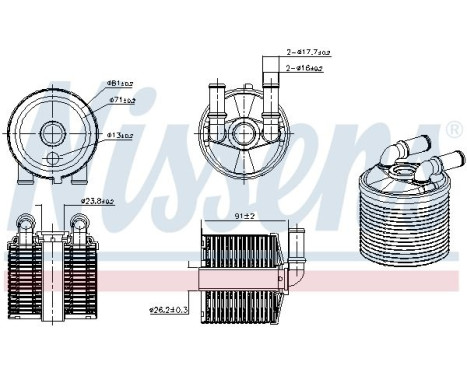 Oil cooler, automatic transmission 91506 Nissens