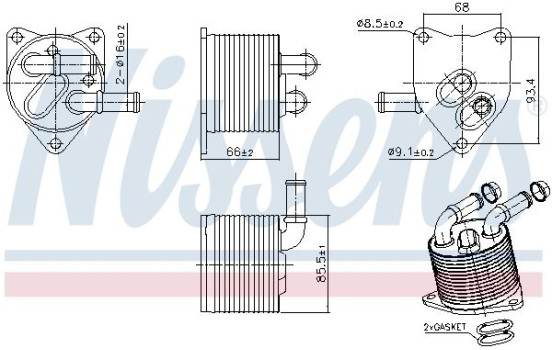 Oil cooler, automatic transmission 91512 Nissens