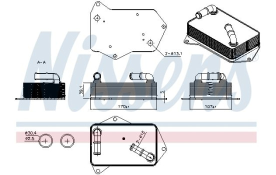 Oil cooler, automatic transmission 91563 Nissens, Image 6