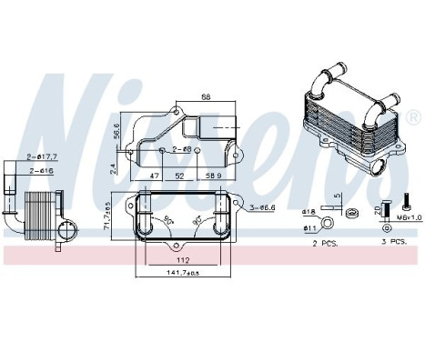 Oil cooler, automatic transmission 91578 Nissens, Image 6
