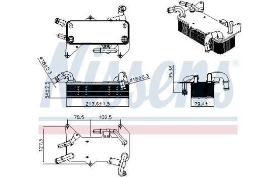 Oil cooler, automatic transmission 91579 Nissens