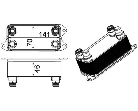 Oil Cooler, automatic transmission BEHR *** PREMIUM LINE ***, Image 2