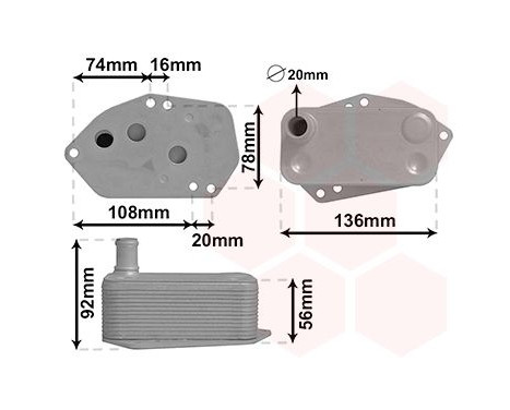 Oil Cooler, engine oil 02013701 International Radiators