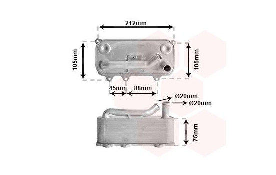 Oil Cooler, engine oil 03013706 International Radiators