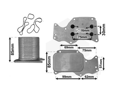 Oil Cooler, engine oil 06013705 International Radiators, Image 2