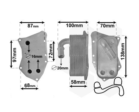 Oil Cooler, engine oil 37013712 International Radiators, Image 2