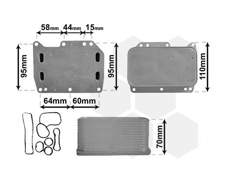 Oil Cooler, engine oil 43013704 International Radiators