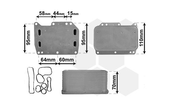 Oil Cooler, engine oil 43013704 International Radiators
