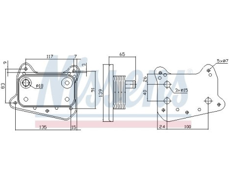 Oil Cooler, engine oil 90581 Nissens, Image 2