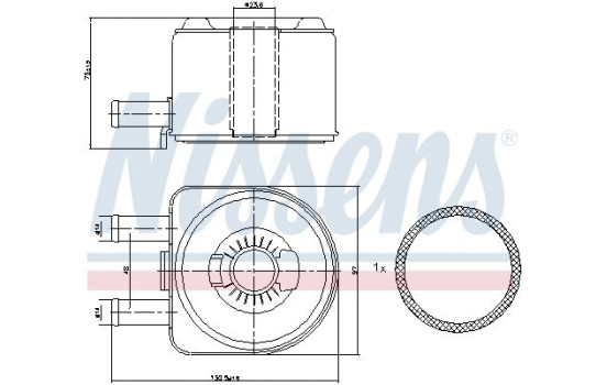 Oil Cooler, engine oil 90603 Nissens, Image 2