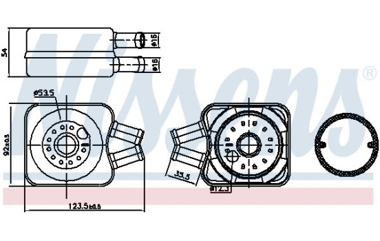 Oil Cooler, engine oil 90607 Nissens, Image 2