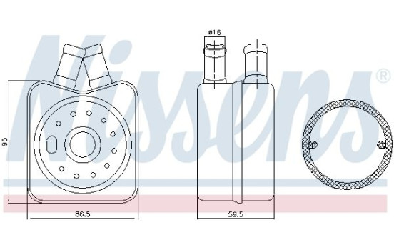 Oil Cooler, engine oil 90608 Nissens, Image 2