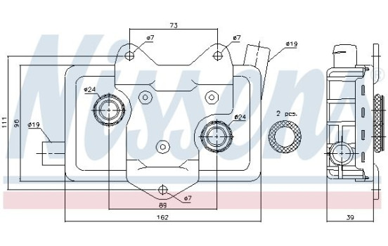 Oil Cooler, engine oil 90618 Nissens, Image 2