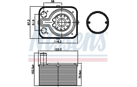 Oil Cooler, engine oil 90655 Nissens, Image 2