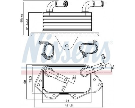 Oil Cooler, engine oil 90662 Nissens, Image 2