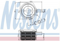 Oil Cooler, engine oil 90669 Nissens