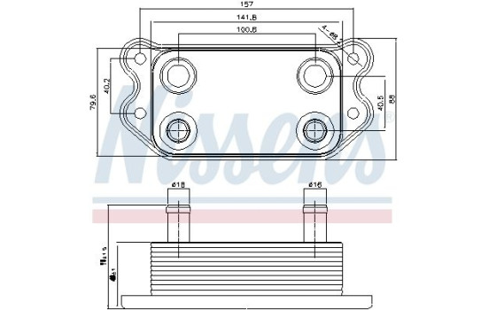 Oil Cooler, engine oil 90676 Nissens, Image 2