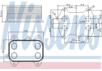 Oil Cooler, engine oil 90681 Nissens