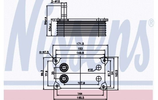 Oil Cooler, engine oil 90683 Nissens