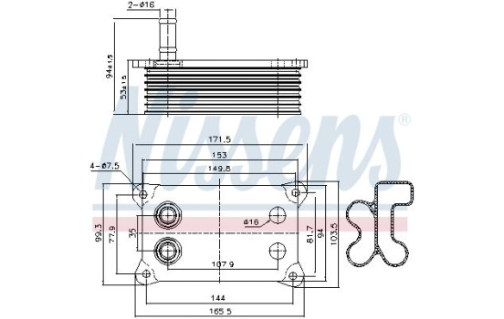 Oil Cooler, engine oil 90683 Nissens, Image 2