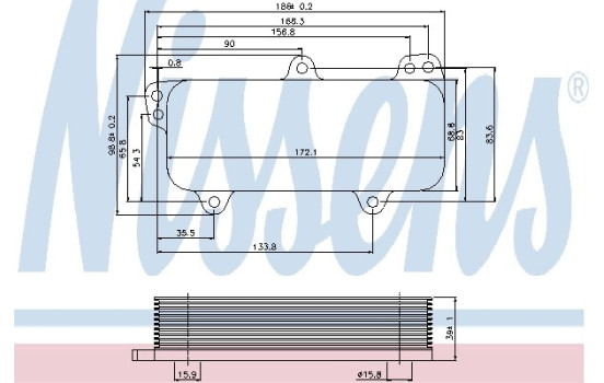 Oil Cooler, engine oil 90684 Nissens