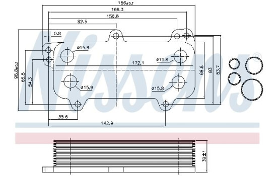 Oil Cooler, engine oil 90684 Nissens, Image 2