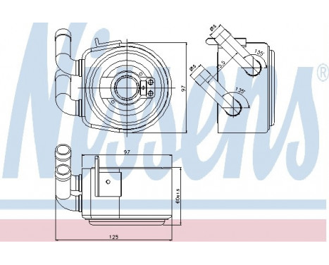 Oil Cooler, engine oil 90695 Nissens