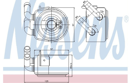 Oil Cooler, engine oil 90695 Nissens