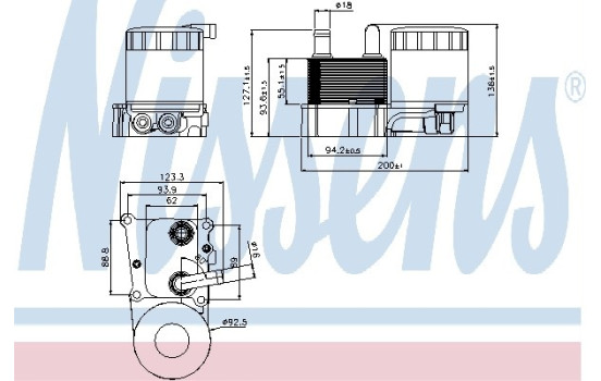 Oil Cooler, engine oil 90696 Nissens