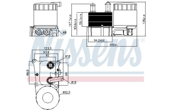 Oil Cooler, engine oil 90696 Nissens, Image 2