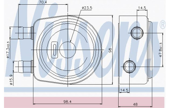 Oil Cooler, engine oil 90697 Nissens
