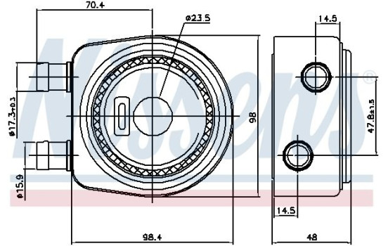 Oil Cooler, engine oil 90697 Nissens, Image 2