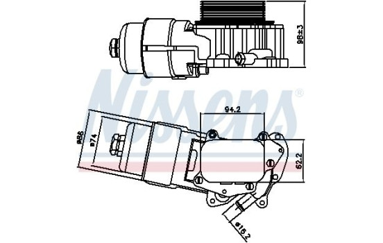 Oil Cooler, engine oil 90703 Nissens